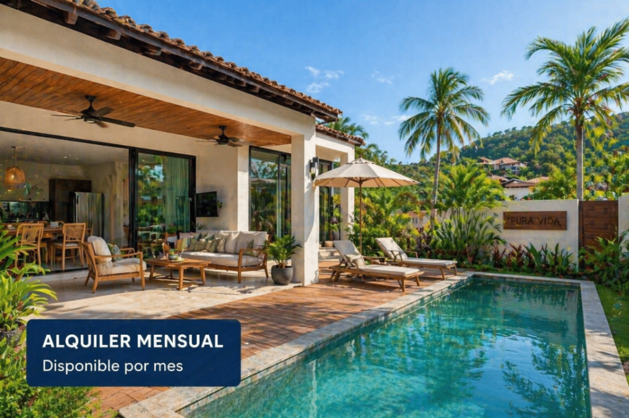 Villa en alquiler en Tamarindo Costa Rica por mes con piscina