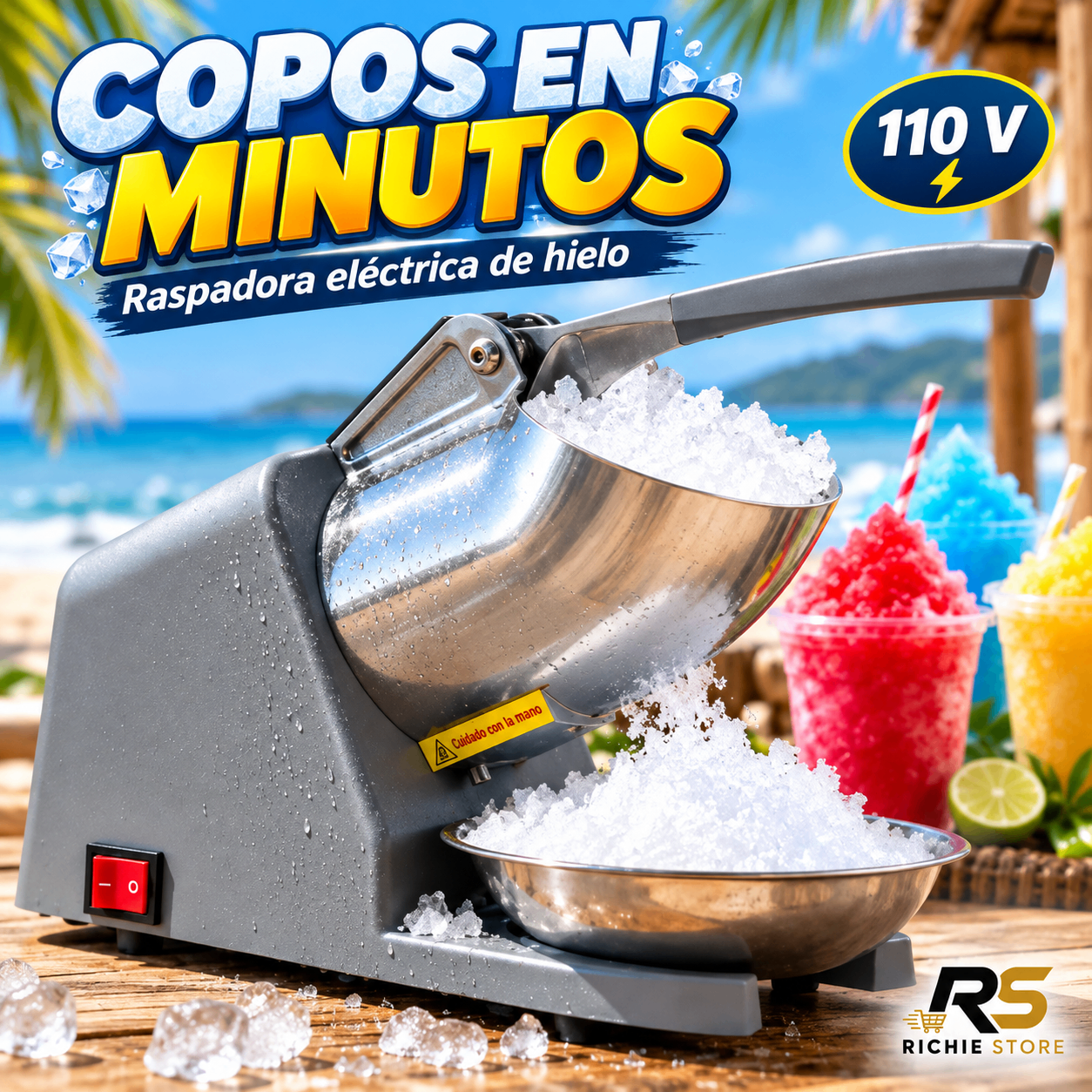 🧊 Máquina Granizadora Eléctrica 110V | Raspadora de Hielo para Copos