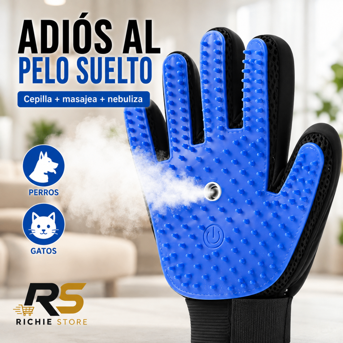 🐾 Guante Cepillo con Spray Quita Pelo para Perros y Gatos