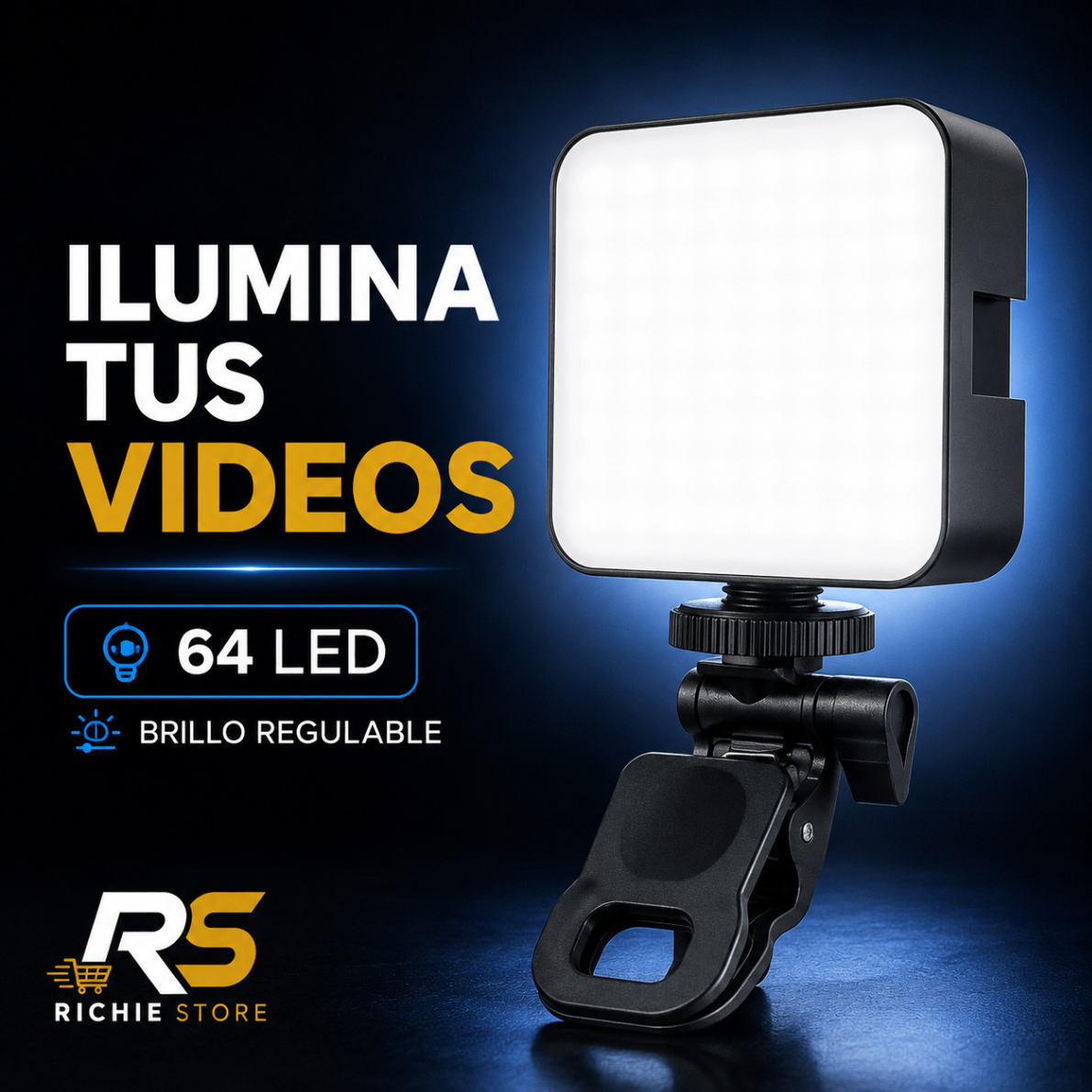 📸 Panel LED Portátil M-88 para Celular, Cámara y Video | 64 LED