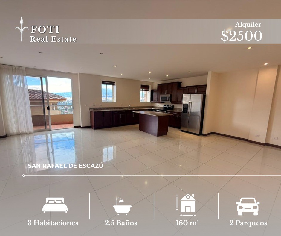 Apartamento en alquiler Escazú Costa Rica 3 habitaciones lujo