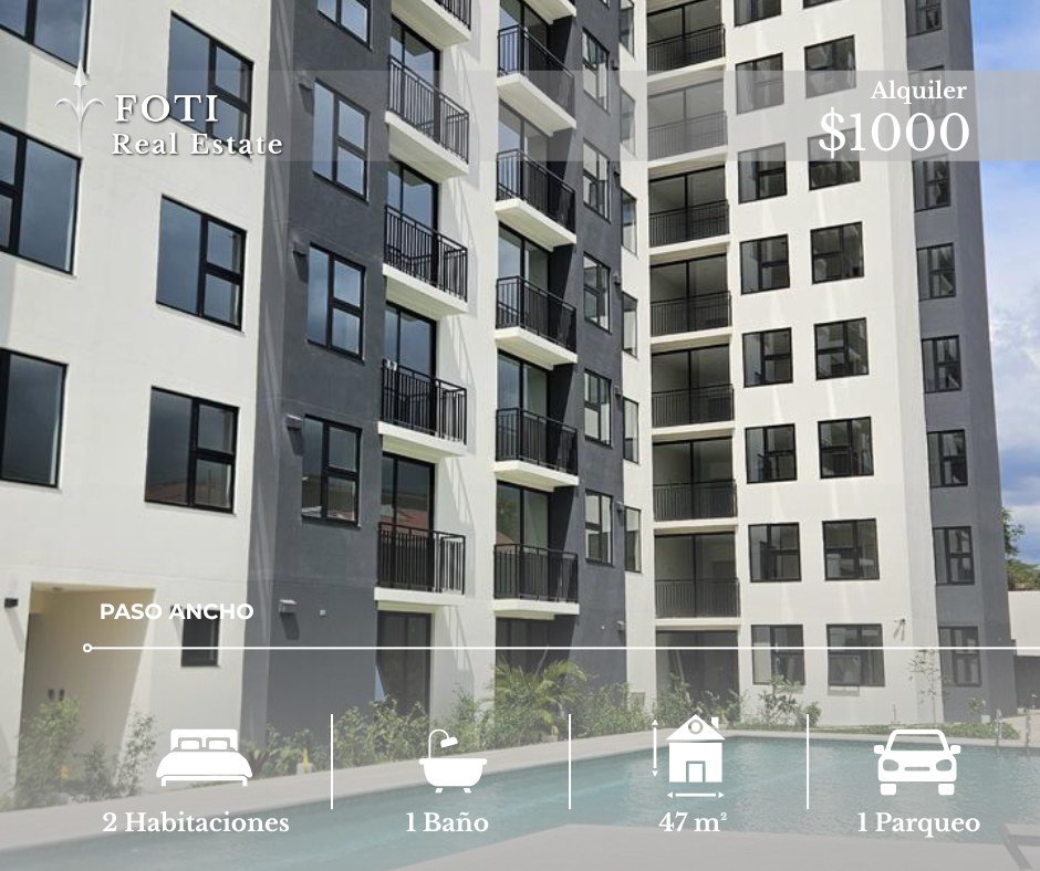 🏢 Apartamento en alquiler Paso Ancho San José Costa Rica 2 habitacion