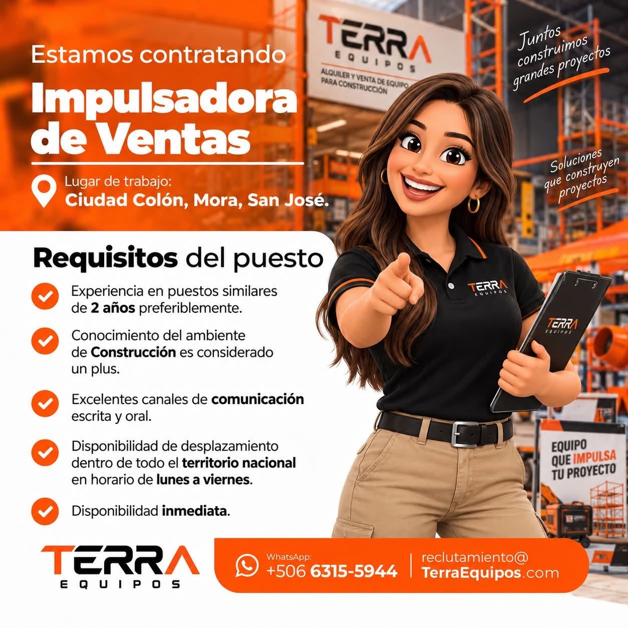 Impulsadora de Ventas – Empleo en Ciudad Colón, San José