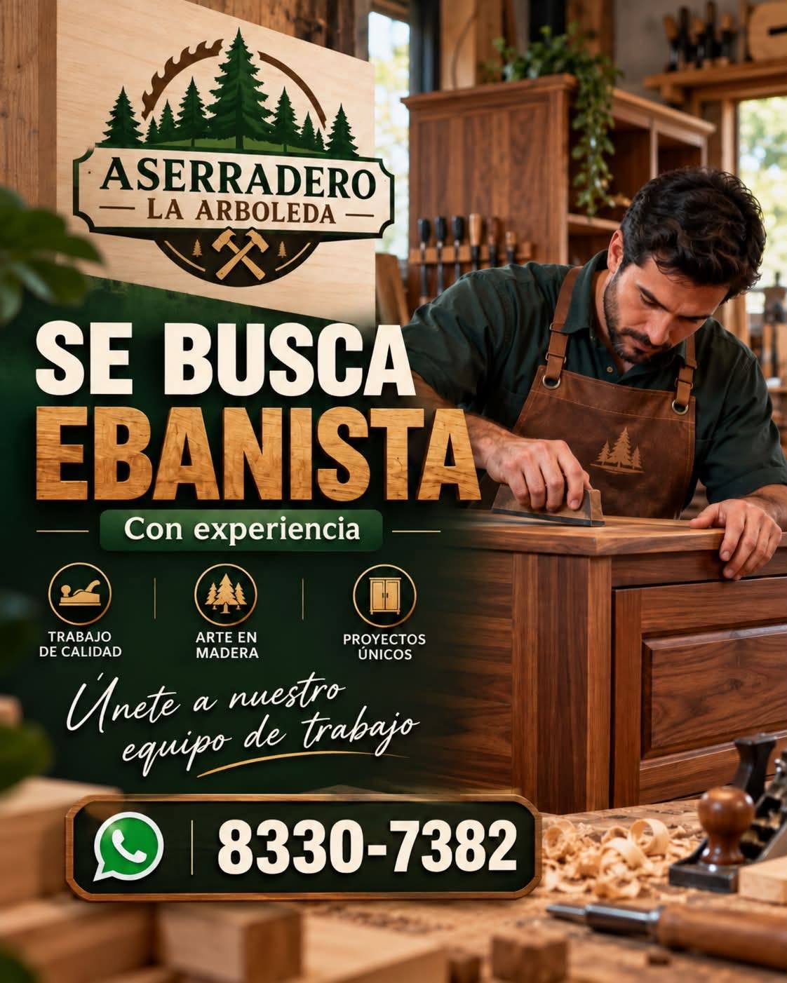 Ebanista con Experiencia – Empleo en Carpintería y Muebles de Madera