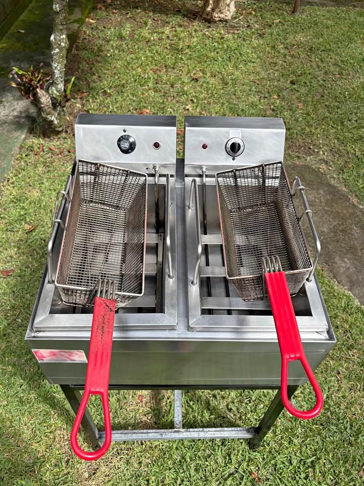 Freidora eléctrica doble – 2 tanques
