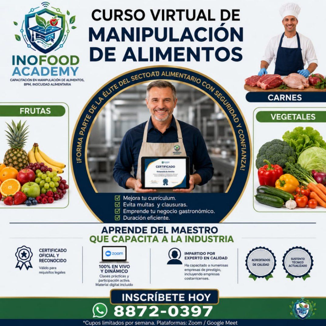 INOFOOD ACADEMY CURSO VIRTUAL CERTIFICADO EN UNA SEMANA