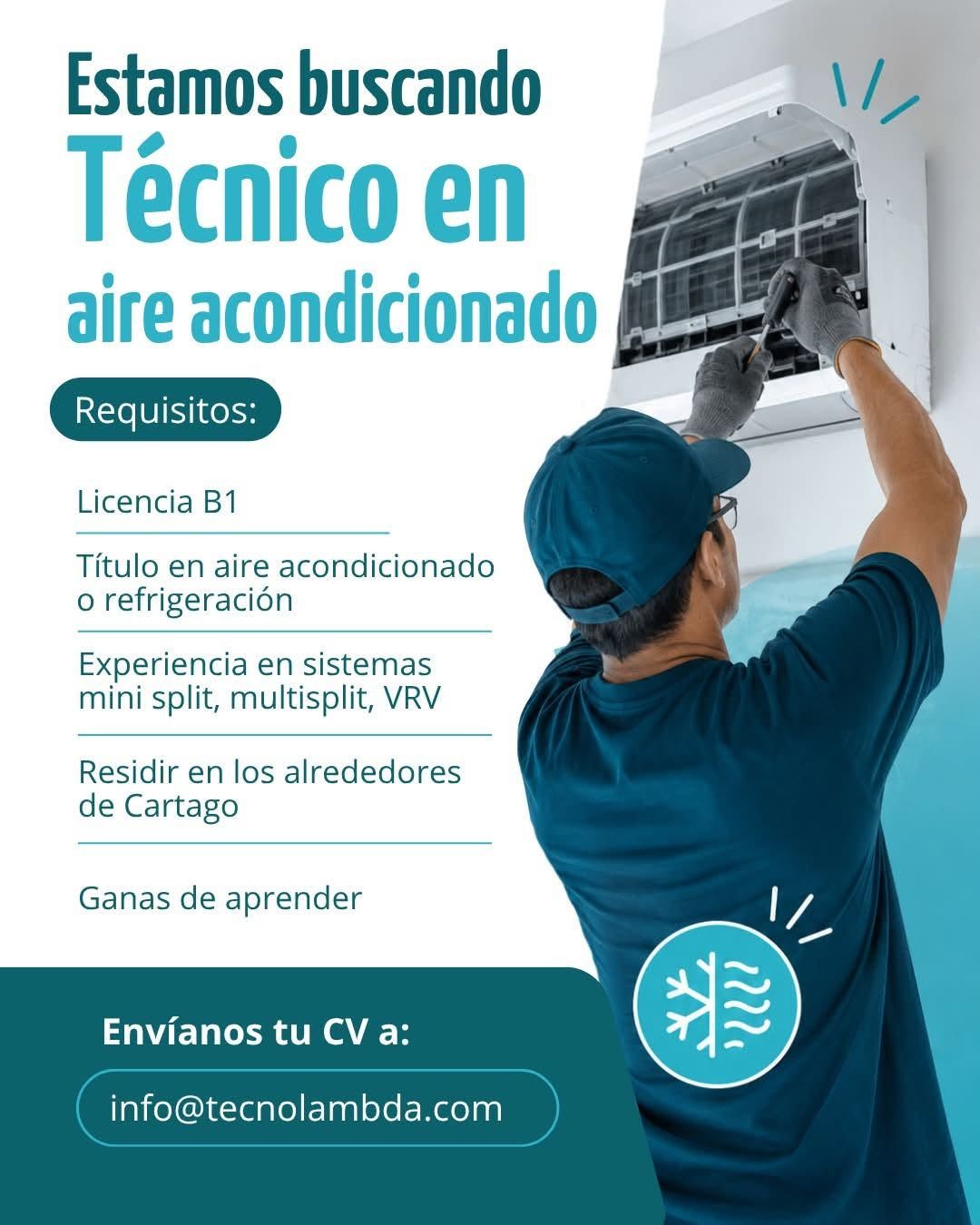 Técnico en aire acondicionado y refrigeración – Cartago